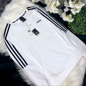Adidas 3 Stripe Crew Neck Sweater